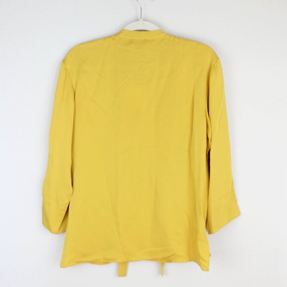 NWT Theory Silk Wrap Tie V-neck Top Blouse | Workwear to Weekend Chic - Picture 6 of 15